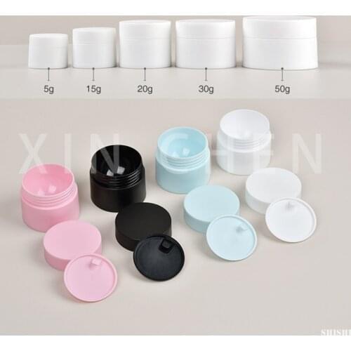 30pcs Frosted Face Cream Box Empty Eye Shadow Lotion Container Plastic Travel Box with Lid Refillable Bottle 5g 15g 20g 30g 50g