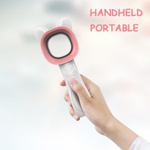 Cute Cat Bladeless Fan Hand held USB Rechargeable MINI Fans Ventilator Mute Without Vane for Home Outdoor Portable Cooler Fan