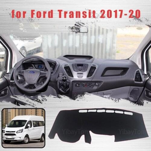 Car Dashboard Cover Dash Mat for Ford Transit 2017-20 Auto Non-slip Sun Shade Pad Carpet