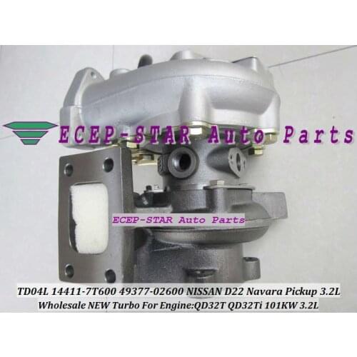 NEW TD04L GP14411-7T600 14411-7T600 49377-02600 14411 7T600 Turbo Turbocharger For NISSAN D22 Navara Pickup 3.2L QD32T QD32Ti