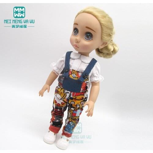 Clothes for dolls fits 40cm doll strap dress and white shirt for girls gift