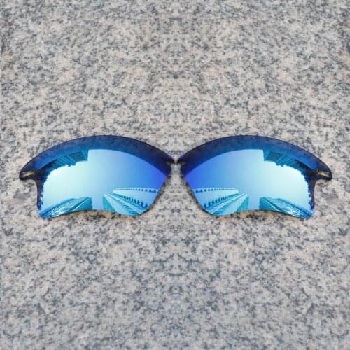 Wholesale E.O.S Polarized Enhanced Replacement Lenses for Oakley Fast Jacket XL Sunglasses - Ice Blue Polarized Mirror
