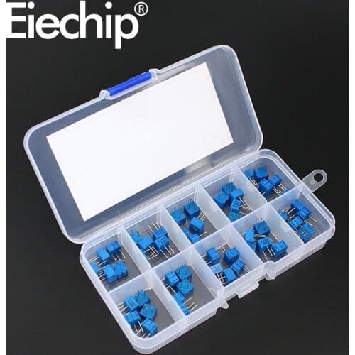 3362P 10 value Trimmer potentiometer variable resistor Assorted kits,100R 200R 500R 1K 2K 5K 10K 20K 50K 100K 200K 500K 1M