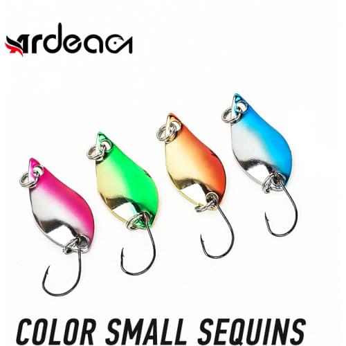 4pcs Trout Spoons Baits Fishing Lures 2.5g Spoon Sequin Paillette Baits Trout Wobbler Fishing Lure Spinner Bait