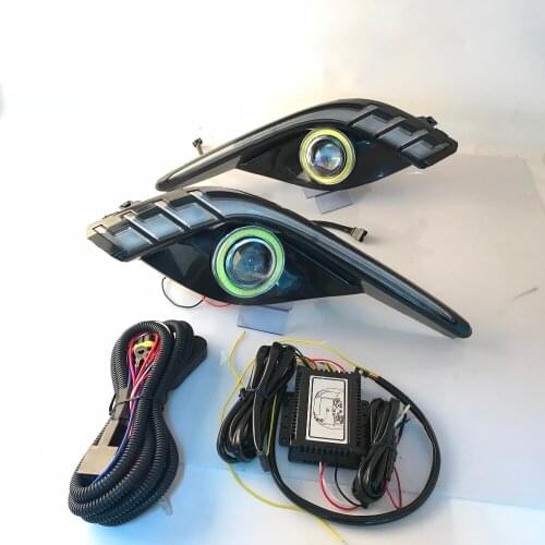 Osmrk fog lamp driving light assembly for Mazda 6 atenza cob angel eye led daytime running light turn signal blue night mode