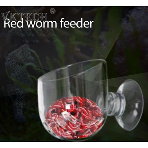 Aquarium Transparent Acrylic Pot Red Worm Cup Hang Feeding Food Container Water potted planting cylinder cup aquarium accessorie