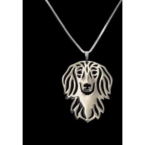 Drop shipping-Long Haired Dachshund Necklace