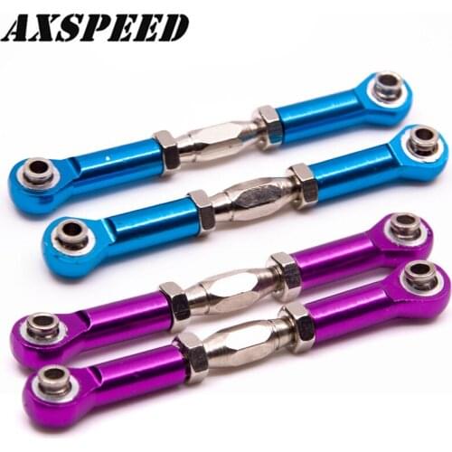 2PCS Aluminium Alloy Steering Linkage Adjustable Length Servo Steering Link Rod for HSP 166017 Replacement Accessories