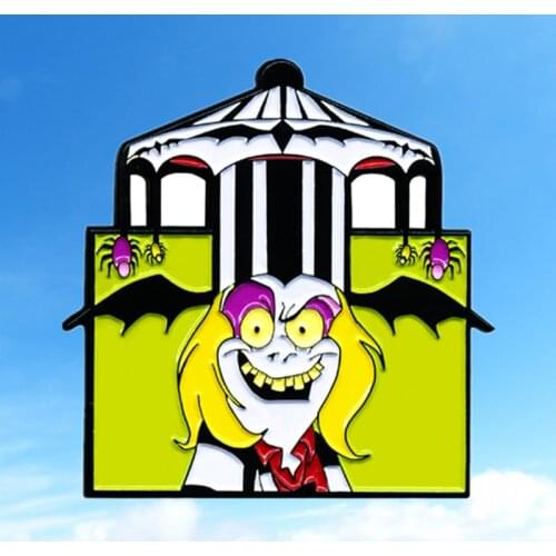 Tim Burton Betelgeuse Animated Circus Carousel Hat Enamel Pin brooch