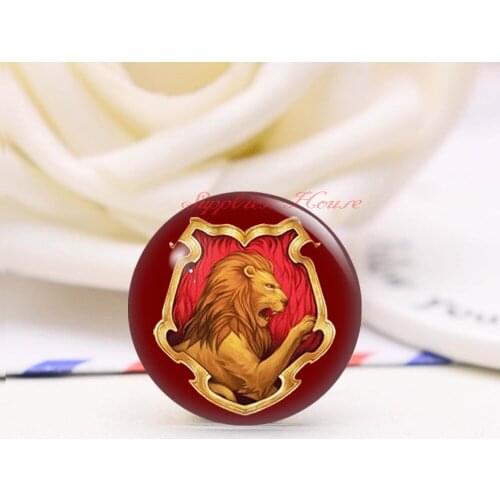 Handmade Round Lion photo glass Cabochons, Jewelry Finding Cameo Pendant Settings, (F045676)