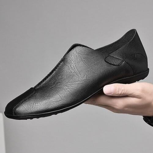 Men Loafers Real Leather Shoes Fashion Men Boat Shoes Brand Men Casual Leather Shoes Male Big Size Flats