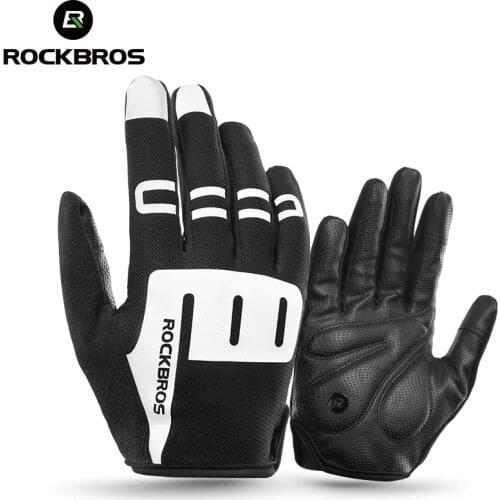 ROCKBROS Unisex Cycling Gloves Full Finger Bicycle Gloves Spring Autumn SBR Shockproof Glove Touchscreen MTB Bike Gloves Guantes