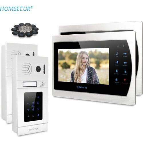 HOMSECUR 7" Wired Video Door Entry Security Intercom with Password/Card Camera BC071HD-S+BM703HD-S