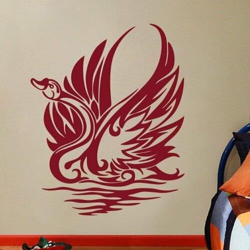 Swan Wall Sticker Design Door Window Vinyl Decals Kids Bedroom Bathroom Nursery Home Decoration Mural Art Animals Wallpaper Q262