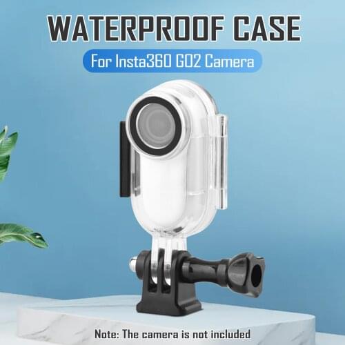 Waterproof Housing Case Tempered Glass Case for Insta360 Go2 Camera Underwater Dive Protective Cover Shell with Mount Base