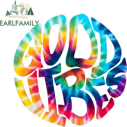 EARLFAMILY 13cm x 13cm For Good Vibes Waterproof Decal Laptop Car Stickers Graffiti Sticker Waterproof Occlusion Scratch Decor