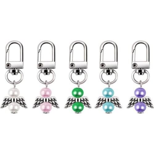 1 Piece Party Favors Guardian Angel Pearl Key Chain Gift Tags For Wedding Baby Shower Party Decorations New Trendy