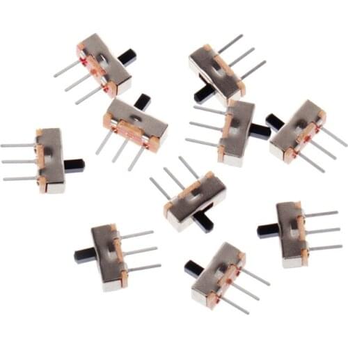 10 Pcs 2 Position On/Off SPDT 1P2T 3 Pin PCB Panel Mini Vertical Slide Switch SS12D00G3