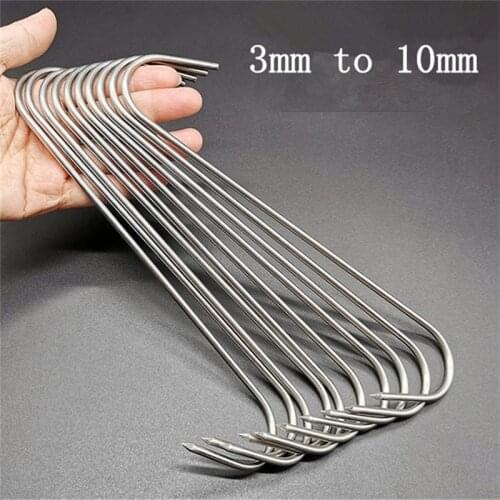 10Pcs Chicken Wing kitchen Hooks Sharp Stainless Steel Beef hook Roast Meat Squab BBQ Bacon bacon roast duck hook Turkey hook