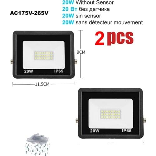 2 pcs 220V 10-100W LED FloodLight Spotlight Exterior Street wall reflector PIR Motion Sensor Light LED Energy light Waterproof Y