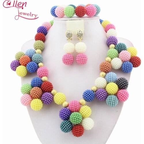 2019 African Beads Jewelry Set Nigerian Wedding African beads Jewelry Sets Crystal Beaded Jewelry Sets W10299