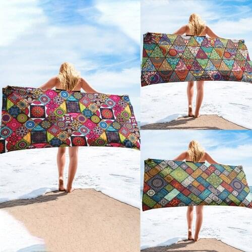 2021 Top Brand Mandala Flower Style Pattern Towel Soft Bath Beach Towel Quicky-Dry Microfiber Sport Towel Bigini Cover-up Towel