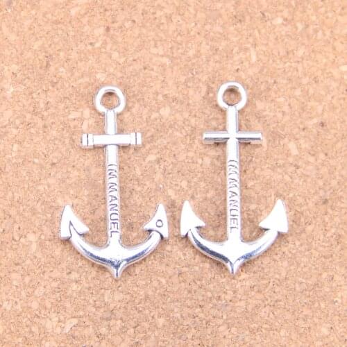 8pcs Charms Anchor Immanuel 38*21mm Antique Pendants,Vintage Tibetan Silver Jewelry,DIY for bracelet necklace