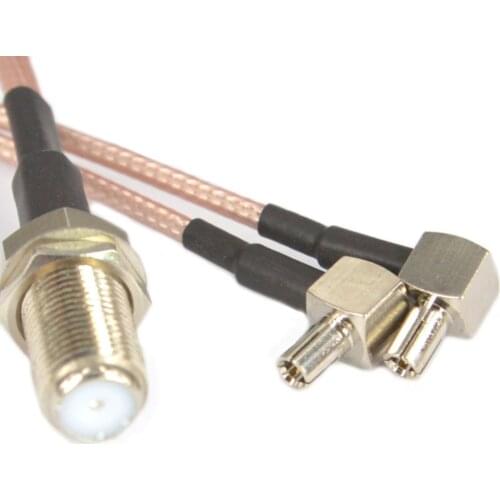 50 Pcs F to Y type 2 X CRC9/TS9 Male rightangle Connector Splitter Combiner Cable Pigtail RG316 17CM/6.7inch