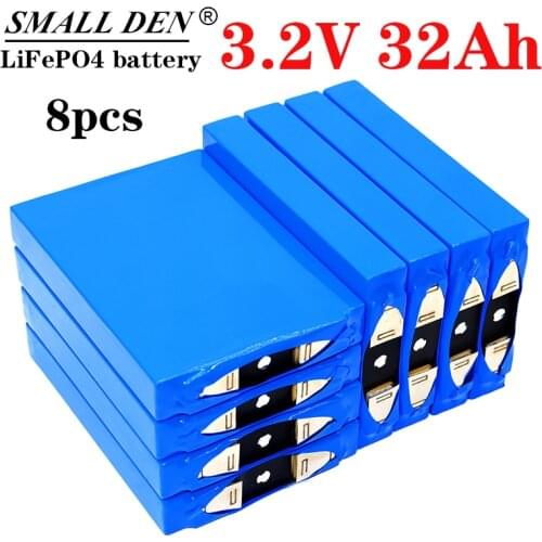 8PCS NEW 3.2V 32Ah LiFePO4 rechargeable battery DIY 12V 24V motorcycle and electric vehicle battery pack with nickel sheet added