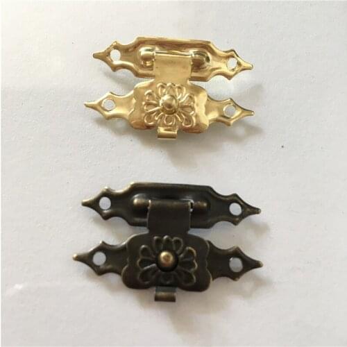 Antique Iron Jewelry Box Padlock Hasp Locked Wooden Wine Gift Box Handbag Buckle Hardware Accessories,30*18mm 10Pcs