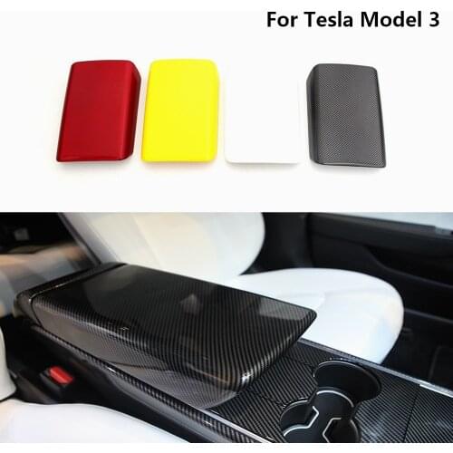 Car accessories for Tesla Model 3 Inner Center Storage Armrest Cover Trim ABS Plastics Accessories 4 Colors 2018-2019