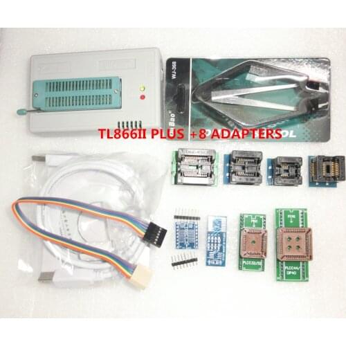 Free Shipping TL866II PLUS USB universal Programmer TL866 MiniPro +8 items