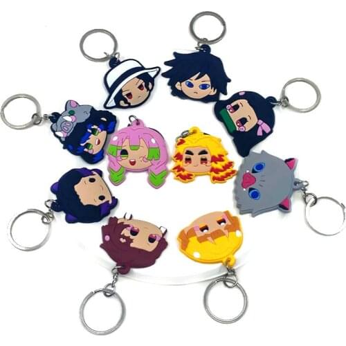 1PCS Hot Cartoon PVC Key Ring Keychain Key Holder Desk Accessories Office Shool Gift Boy Girl Key decoration Autumn