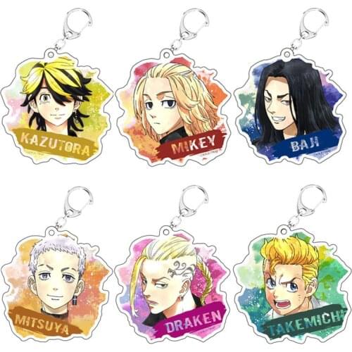 Tokyo Revengers Keychain Anime Character Mikey Draken Chifuyu Kazutora Cosplay Bag Pendant Keyring Jewelry