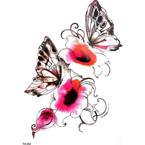 Flower Decal Women Men DIY Henna Body Art Tattoo Design Branch Vivid Temporary Tattoo Sticker