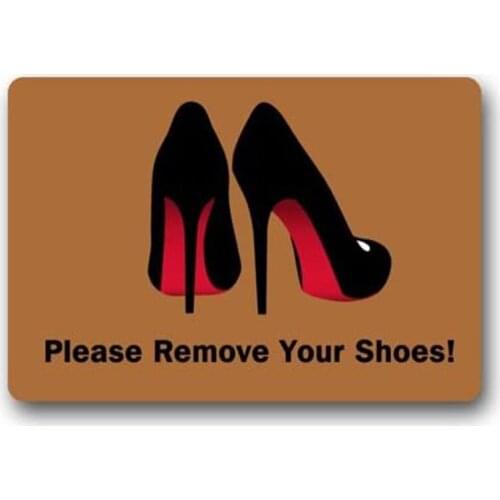 Elegant Pattern Funny Quotes Please Remove Your Shoes Rectangle Entryways Non Slip Doormat Floor Mat