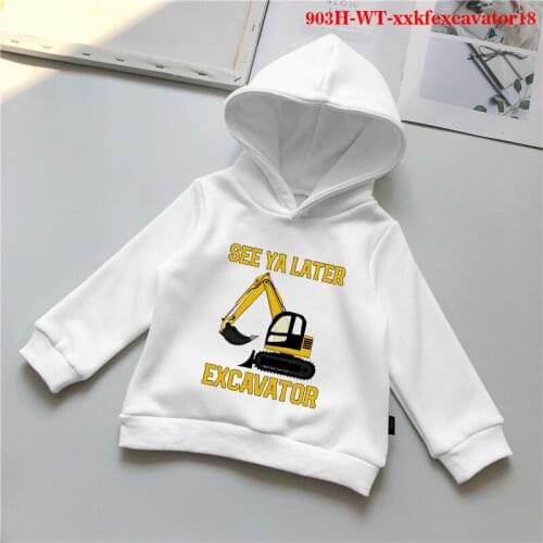 Excavator Hoodies Children Long Sleeve Pullover 2021 New Tracksuit Hooded Kids Clothes Boys Hooded Sweatshirts Tops Oversized