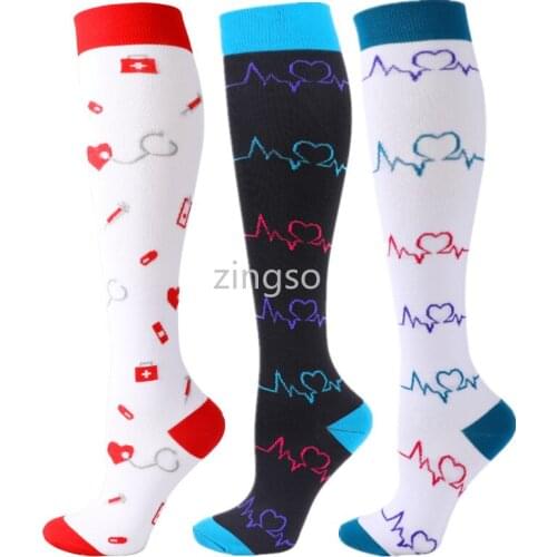 Compression Socks Men Women Sports Running Socks 30 MmHg for Anti Fatigue Pain Relief Knee High Compression Stockings