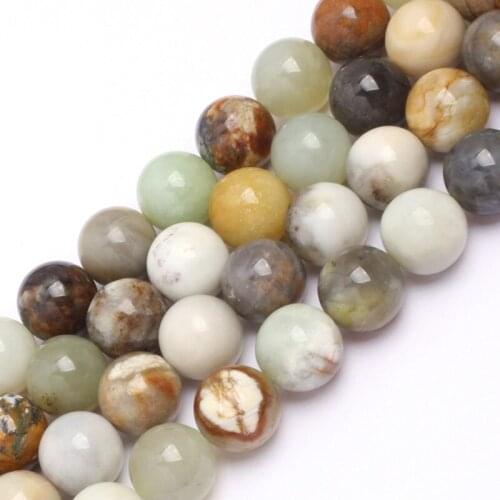 Round hua show jades beads natural GEM stone beads DIY spacer beads for jewelry making strand 15" wholesale