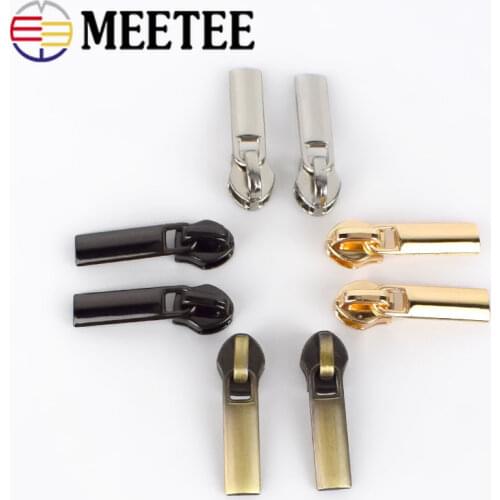 20pcs Meetee Metal Zipper Slider for 3# Nylon Zippers Down Jacket Pocket Zips Head Bag Zip Repair Kits DIY Accessories