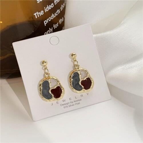 New Multi Irregular Pendant Clip Earrings Vintage Simple Korean Earrings