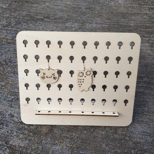 Lazy Girl Large Wood Earring Organizer Wooden Jewelry Holder Stud Earring Stand Earrings Display Home Jewelry Display