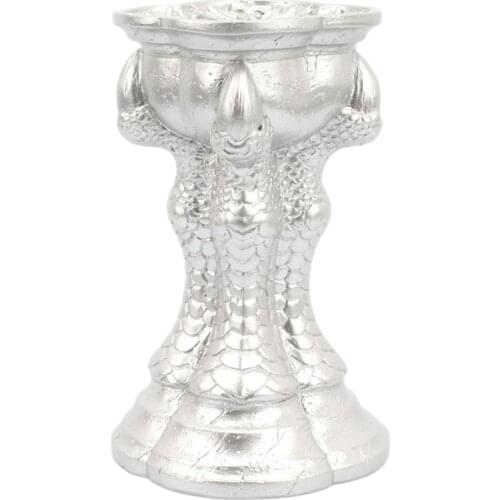 9.5x9.5x14.3cm Sliver Dragon Claw Candle Holder Luxury Lightweight Resin Candlestick Table Decor For Home