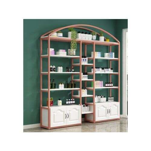 Shelf display rack manicure shop multi-layer shelf beauty salon product exhibition container skin care cosmetics display cabinet