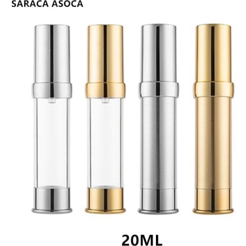 40pcs/lot 20ml Empty Airless pump plastic Bottles Vacuum Pressure Emulsion Bottle With Lotion Pump Cosmetic packaging bottling