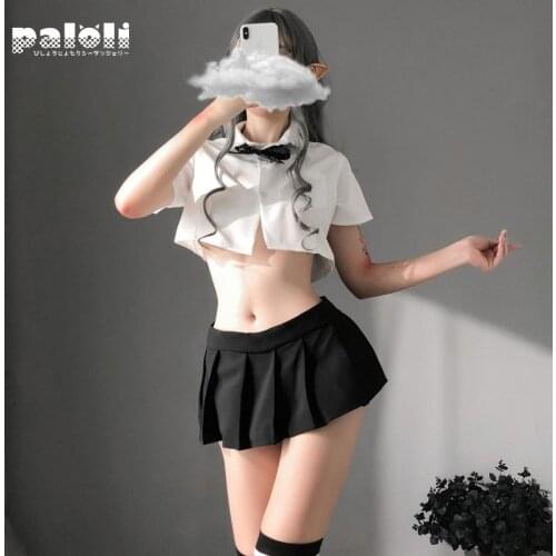 Sexy Lingerie Kawaii Student Top panties For Women Erotic see through cosplay costumes Red and pink sailor School Girl outfi