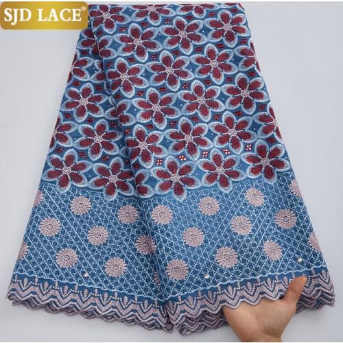 SJD LACE Genuine Cotton Very Soft African Swiss Voile Lace 5Yards Modern Traditional Ghana Nigerian Occasional Wear Sewing A2459