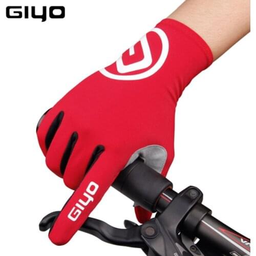 GIYO Touch Screen Long Full Fingers Gel Sports Cycling Gloves MTB Road Bike Riding Racing Glove Women Men Bicycle S02 breaking w