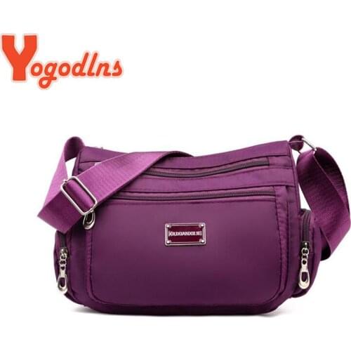 Yogodlns Women Nylon Shoulder Bag Waterproof Multi-pocket Zipper Bag Ladies Travel Messenger Bag For Designer Bolsa Feminina Sac