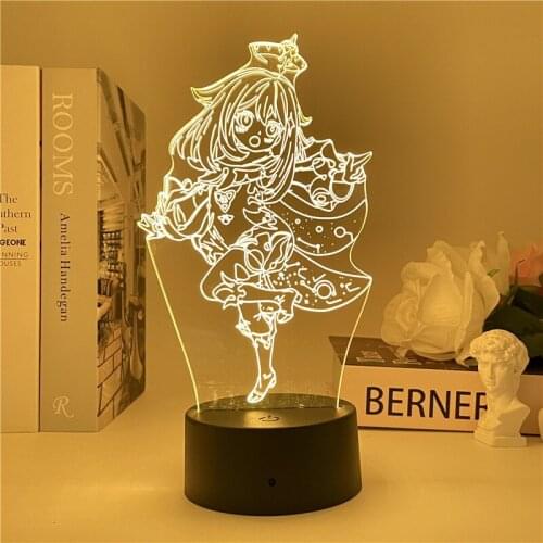 Genshin Impact Game 3D Figure USB Lamp Led RGB Night Lights Birthday Cool Gift For Friends Gaming Room Table Colorful Decoration